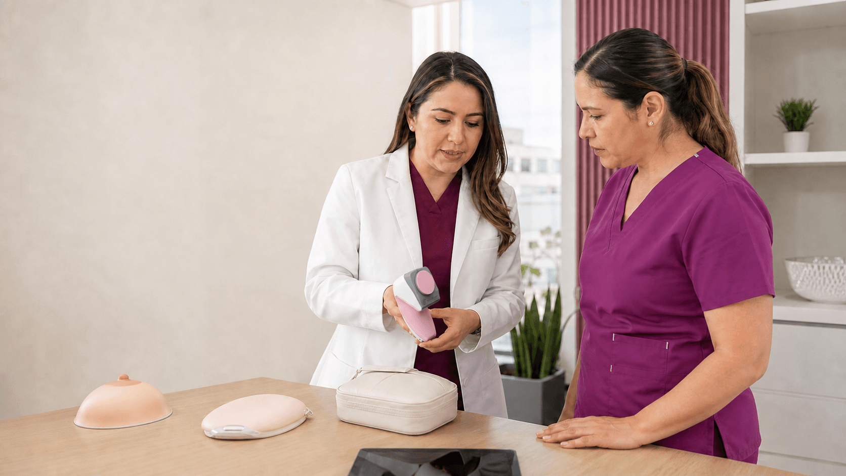 Profesionales de salud durante una capacitación con iBreastExam