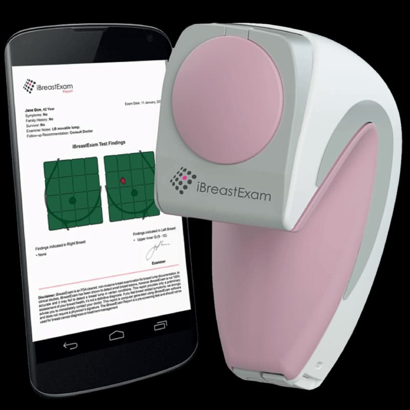 iBreastExam junto a la representación de un mapa táctil